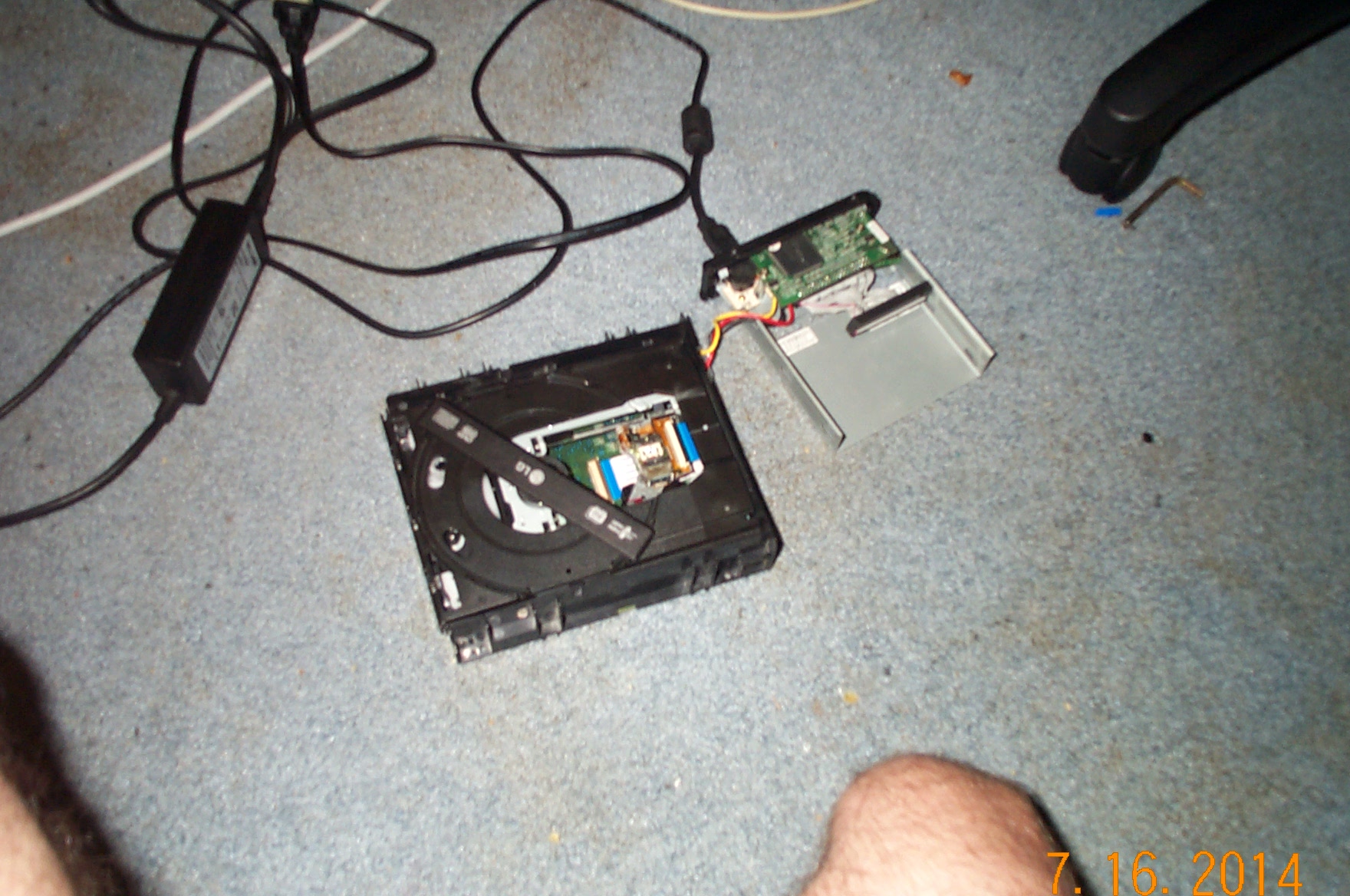 The test setup. Yes, this thing can be powered on.