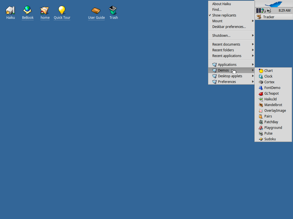 Haiku Beta 4 Deskbar