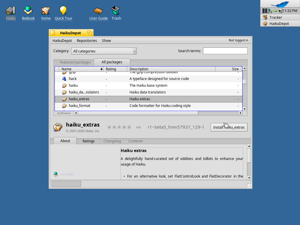 Haiku Beta 5 HaikuDepot