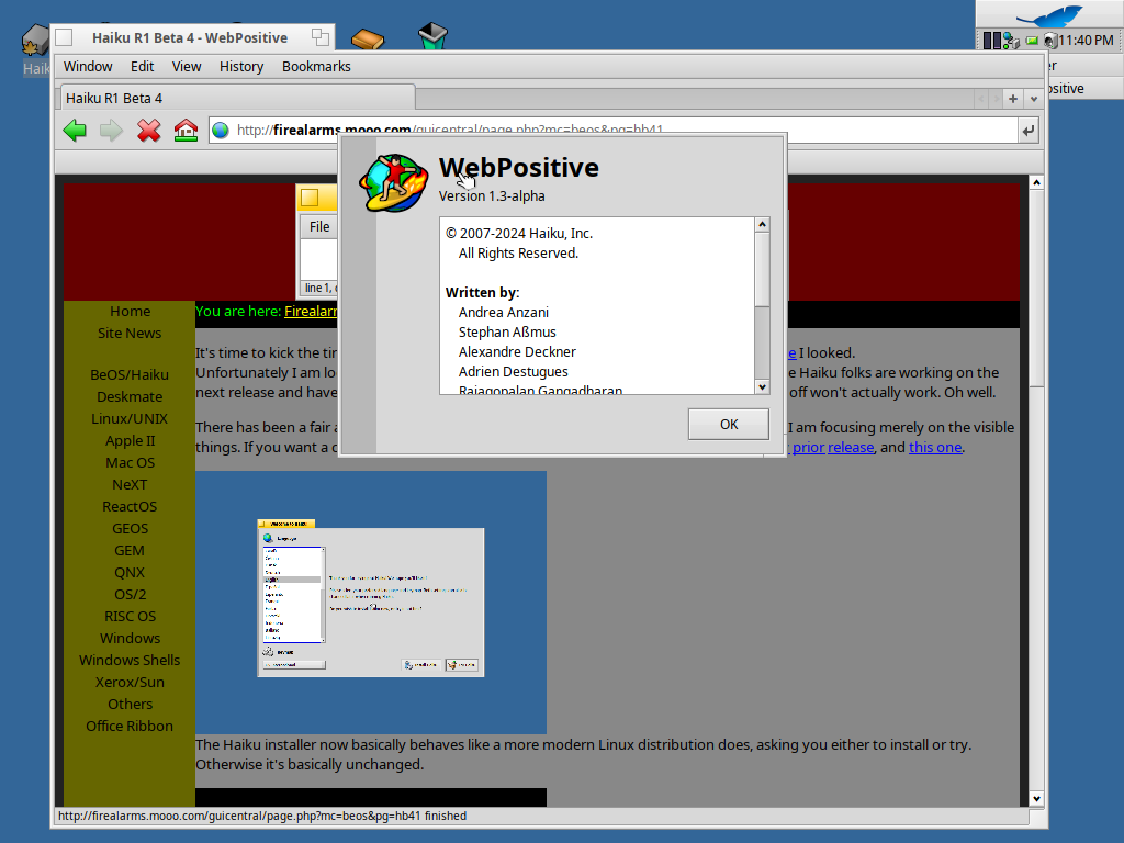 Haiku Beta 5 WebPositive