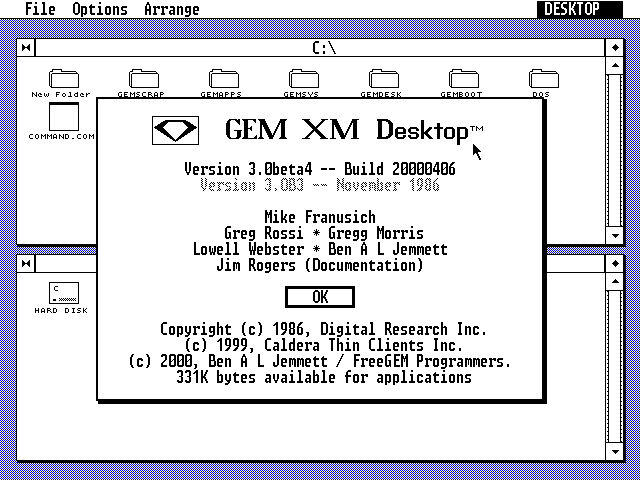 FreeGEM/XM About