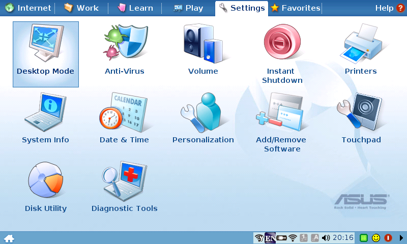 EEE PC Settings