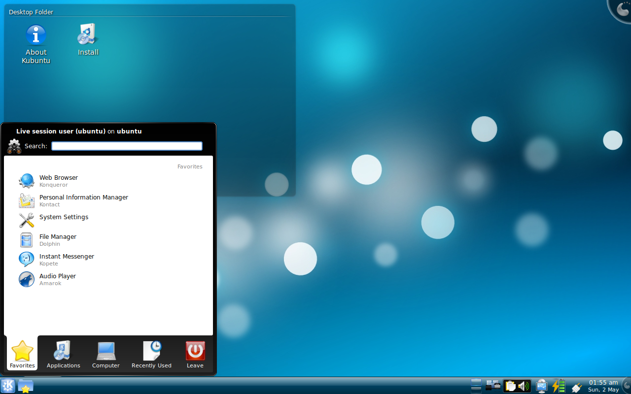 Kubuntu 9.04 K menu