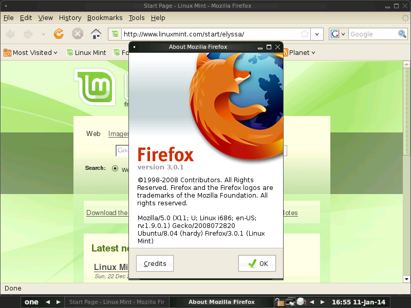 Linux Mint 5 Firefox