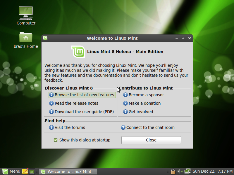 Linux Mint 8 Desktop