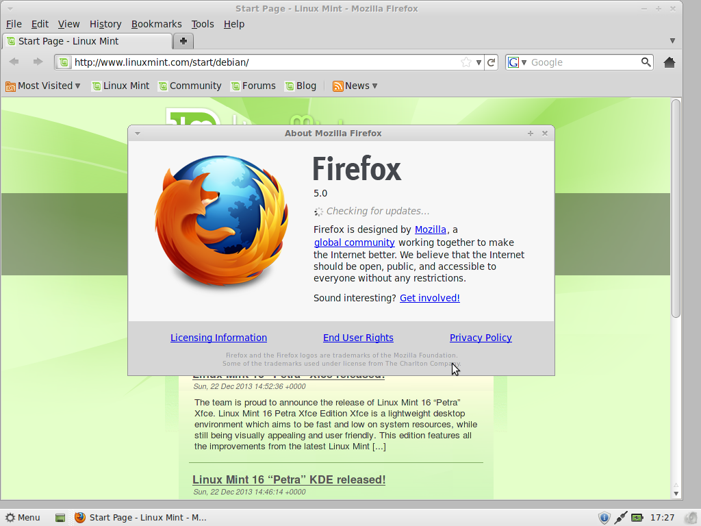 LMDE 11 XFCE Firefox