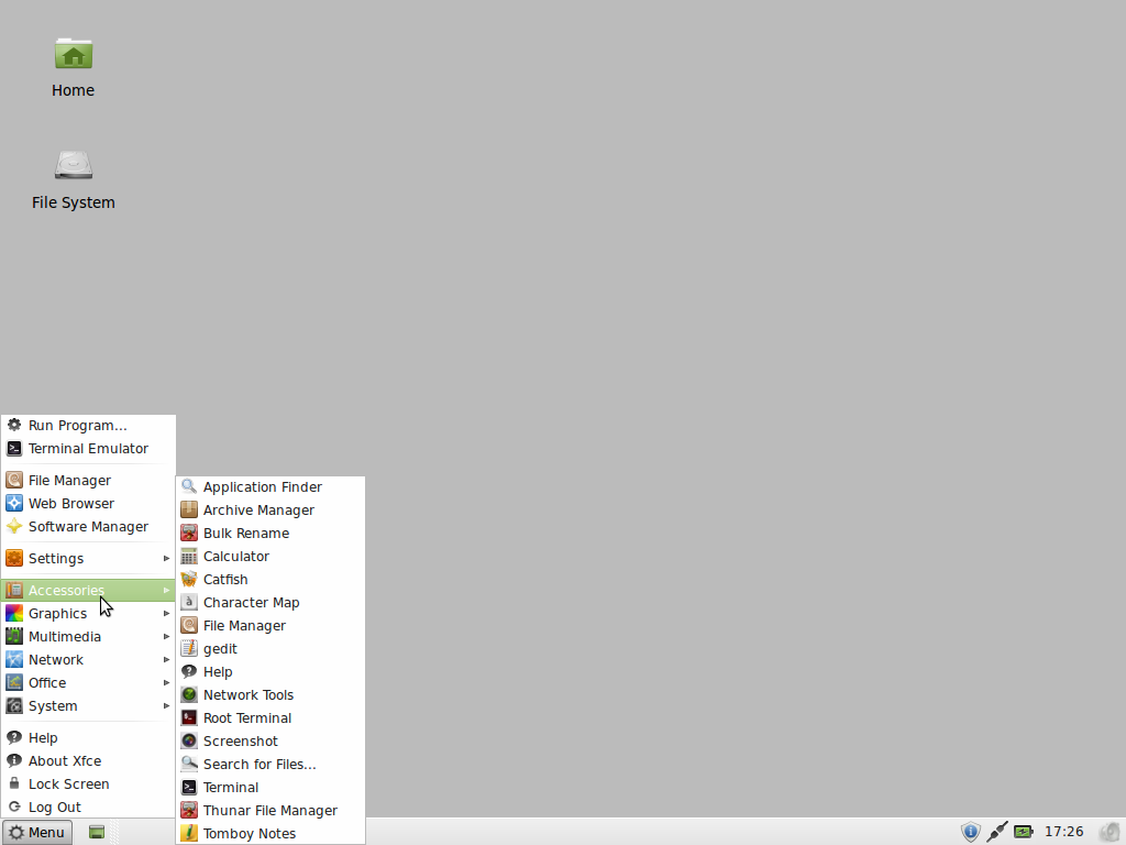LMDE 11 XFCE Menu
