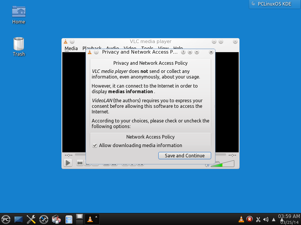 PCLinuxOS KDE VLC