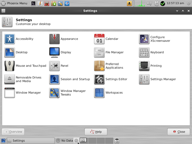 PCLOS Phoenix XFCE Settings