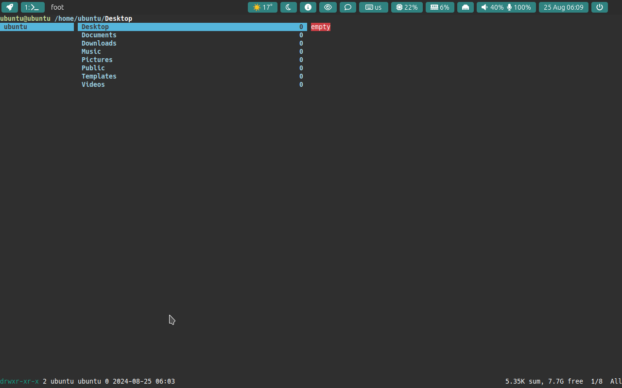Ubuntu Sway Command line file manager