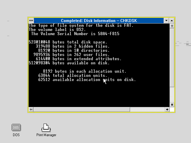 OS/2 1.3 Console application