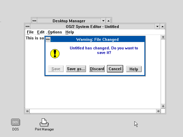 OS/2 1.3 Save prompt