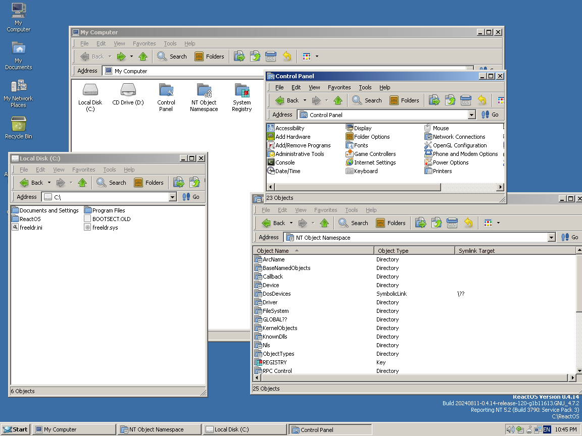 ReactOS 0.4.14 Explorer