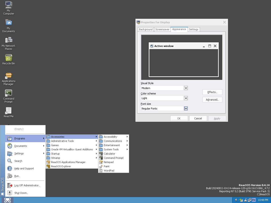 ReactOS 0.4.14 Themes