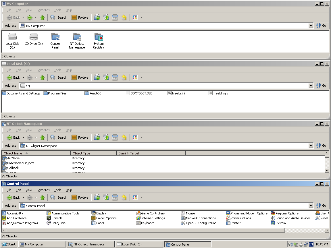 ReactOS 0.4.14 Tiling