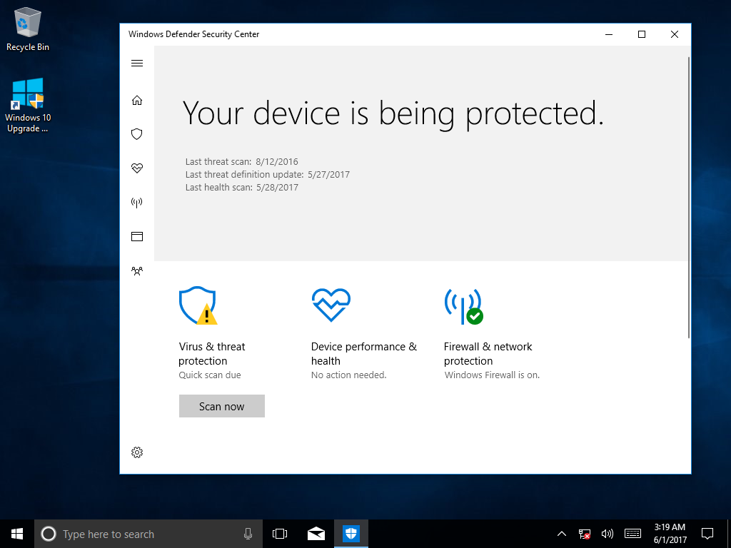 Windows 10 Creator Update Defender