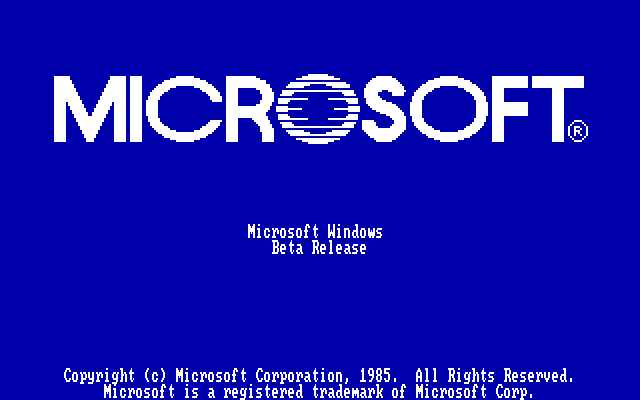 Windows 1 Beta Splash