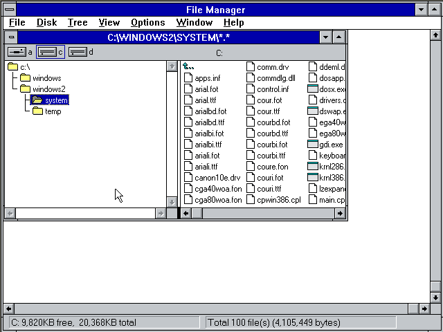 Windows 3.1 File Manager