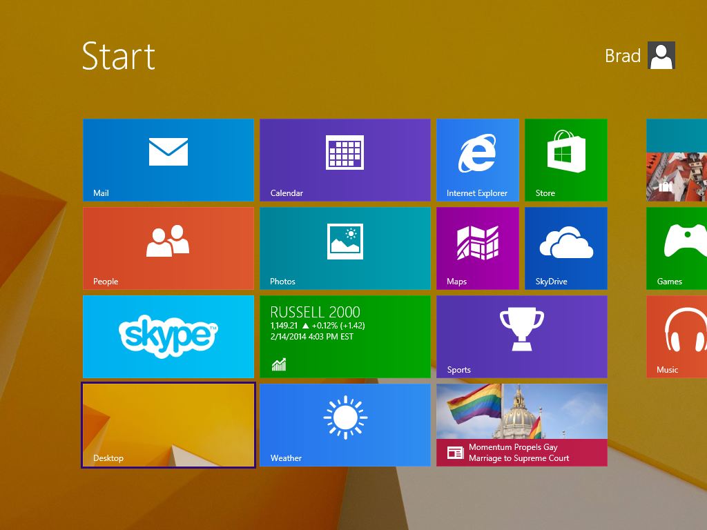 Windows 8.1 Start screen background