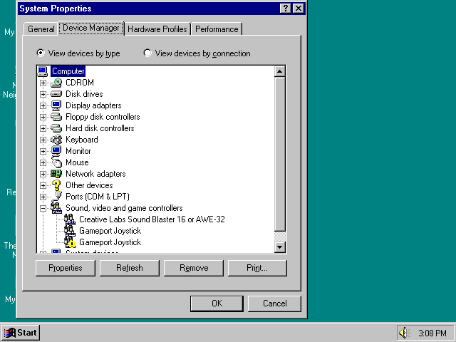 Windows 95 Device Manager