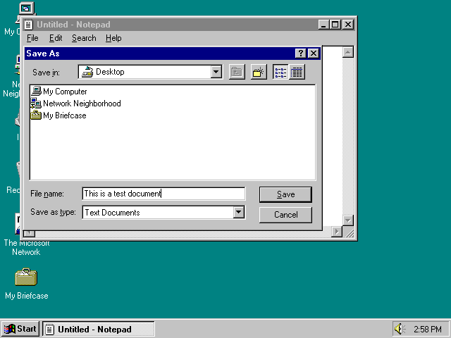 Windows 95 Long File Name