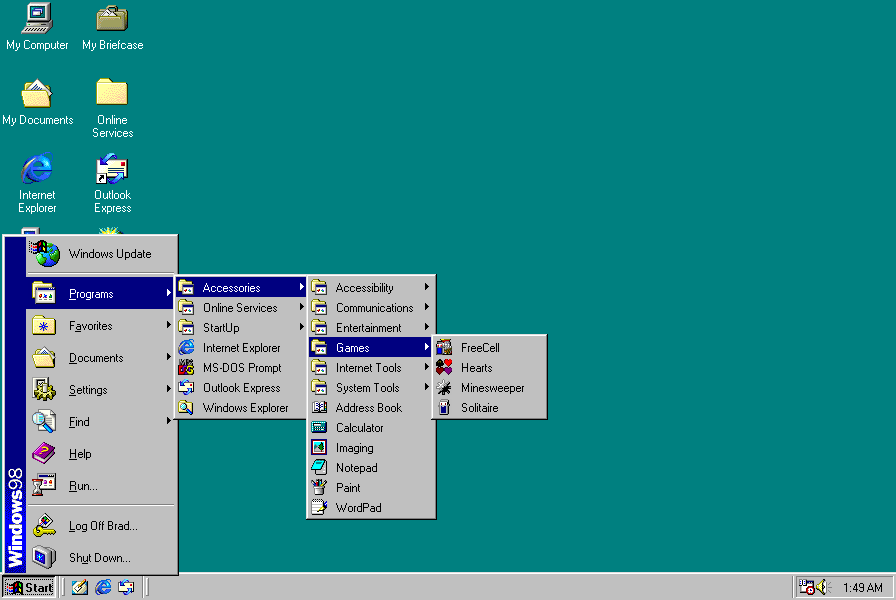 Windows 98 Start Menu
