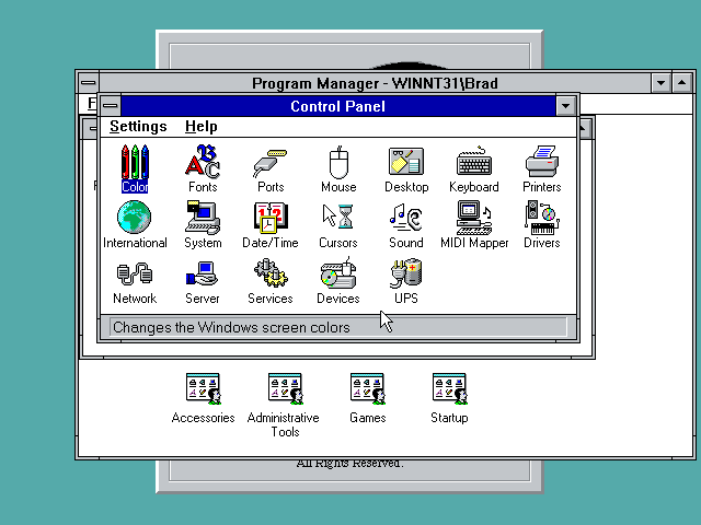 NT 3.1 Control Panel