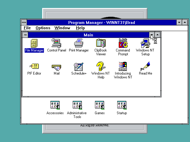 NT 3.1 Desktop