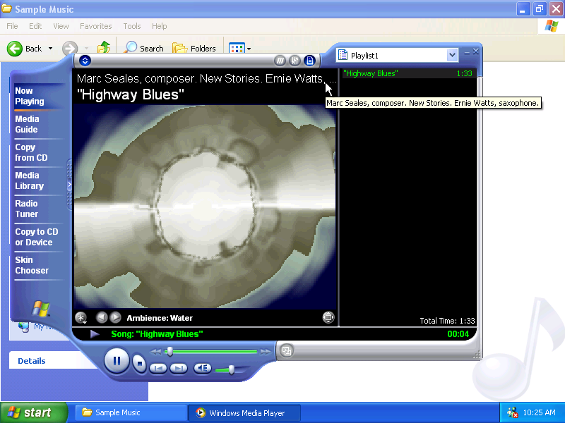 Windows XP Media Player