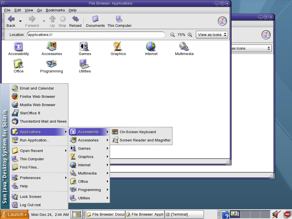 Solaris 10 U8 JDS Menu